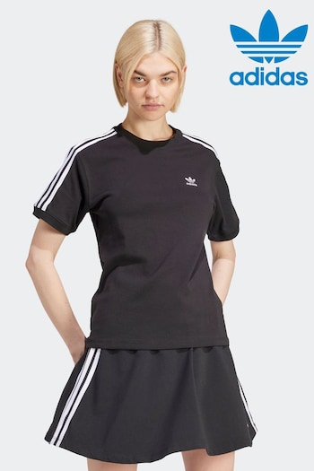 adidas worth Black 3 Stripe T-Shirt (N38122) | £28