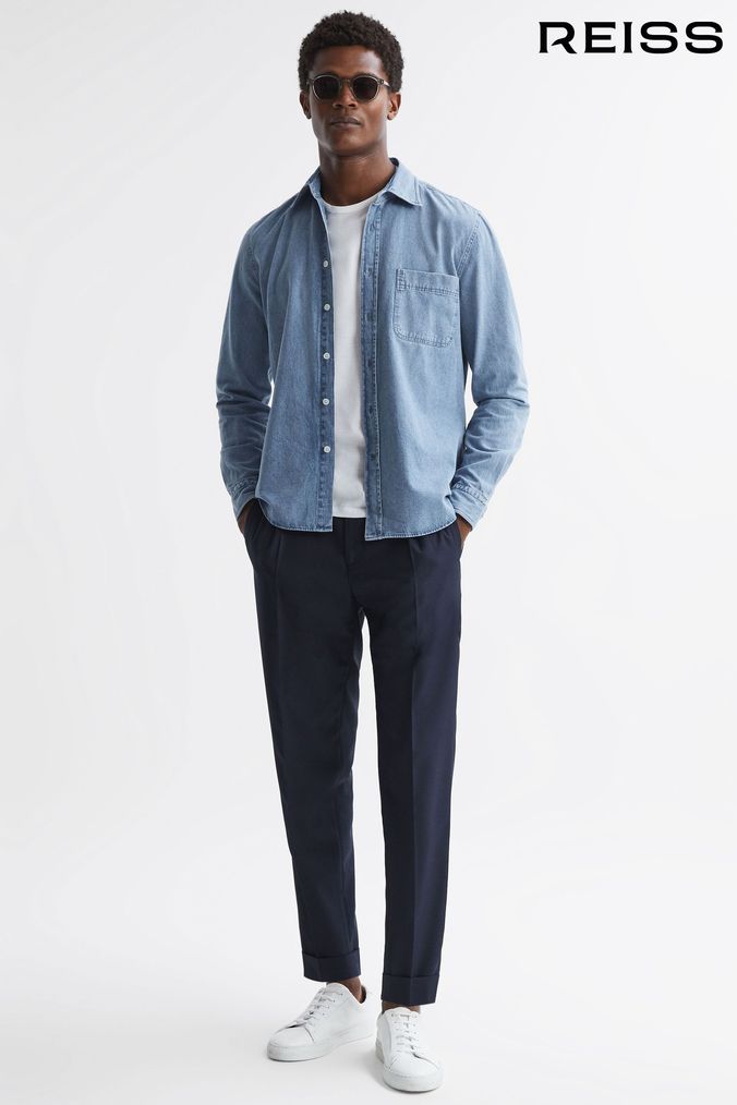 Uniqlo men deals denim shirt
