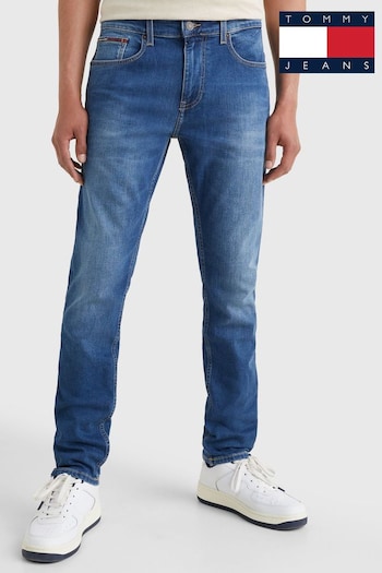 Tommy Jeans Blue Slim Tapered Fit Faded Jeans (N38249) | £90