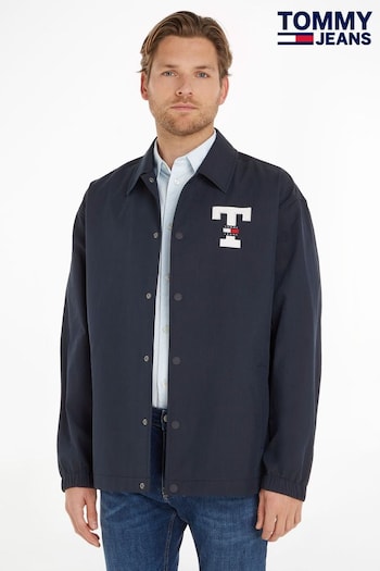 Tommy nne Jeans Blue Technical Corduroy Overshirt (N38254) | £120