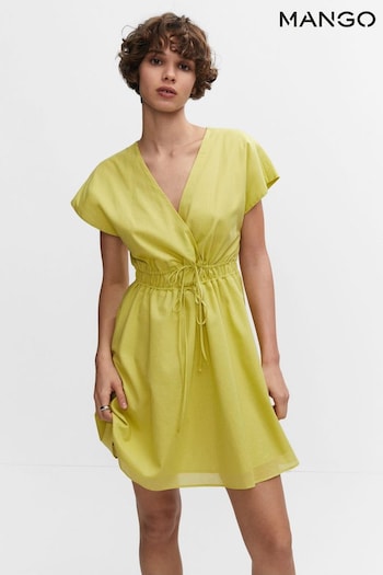 Mango Yellow Printed Double-Bow Dress (N38256) | £33