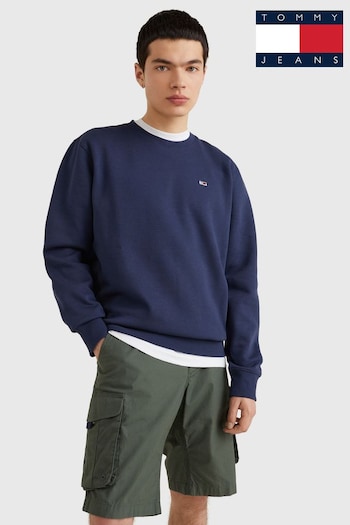 Tommy Jeans Blue  Flag Patch Fleece Sweatshirt (N38272) | £70