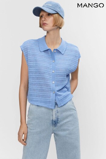 Mango Knitted Shirt Top (N38359) | £26