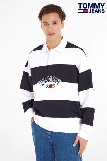 Tommy Jeans Blue Colourblock Archive Rugby Shirt (N38361) | £95