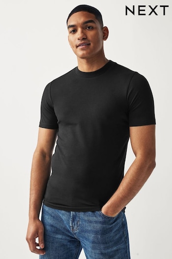 Black Muscle Fit Essential Crew Neck T-Shirt (N38365) | £10
