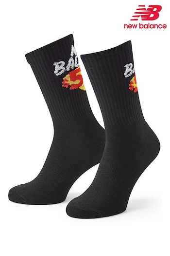 New Balance Black Multipack 574 Graphic Midcalf Socks (N38428) | £12