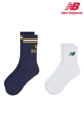 New Balance Navy Blue Ankle & Midcalf Socks 2 Pack (N38429) | £13