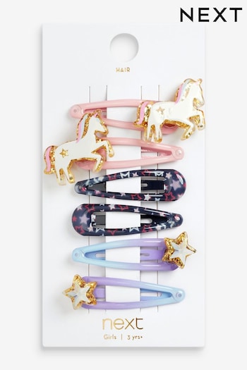 Light Pink Unicorn and Star Hair Clips 6 Pack (N38438) | £8