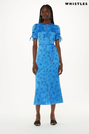 Whistles Blue Aurelie Scribble Daisy Dress (N38488) | £179
