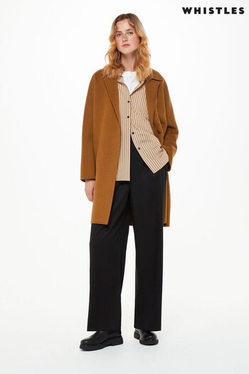 Whistles Julia Wool Double Faced Brown Coat (N38491) | £299