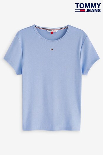Tommy Jeans Blue Rib Fitted T-Shirt (N38506) | £35