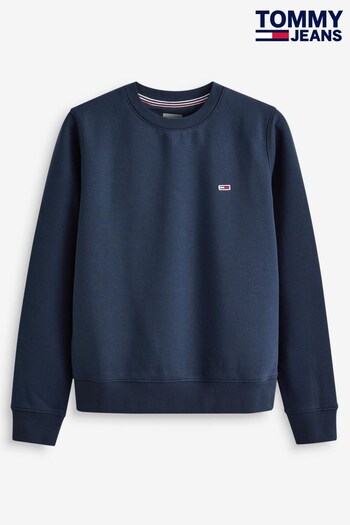 Tommy Jeans Blue Organic Cotton Regular Fit Fleece Sweatshirt (N38511) | £70