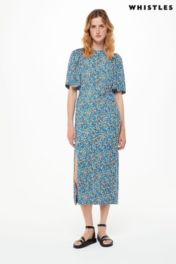 Whistles Natural Ditsy Bouquet Tallie Midi Dress (N38542) | £159