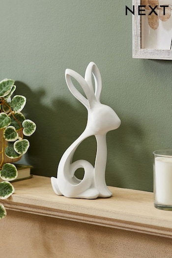 White Ribbon Bunny Ornament (N38556) | £18