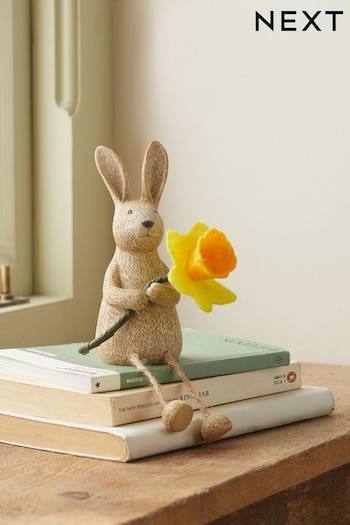 Natural Rabbit with Daffodil Ornament (N38565) | £10
