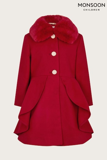 Monsoon Red Skirted Twirl Smart Coat (N38583) | £65 - £75