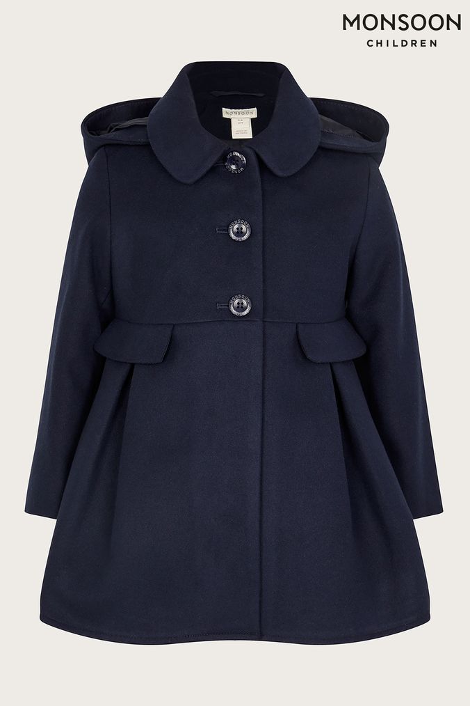 Monsoon Blue Collar Hooded Coat (N38585) | £52 - £62