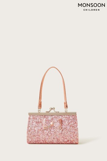 Monsoon Pink Bow Glittery Mini kors Bag (N38604) | £11