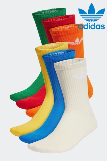 adidas links Originals Trefoil Cushion Crew Socks 6 Pairs (N38630) | £20