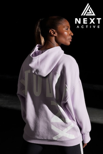Lilac Purple Oversized Relaxed Fit Active Longline Overhead Hoodie (N38649) | £36
