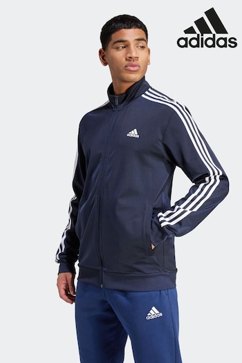 adidas Black Sportswear Essentials Warm-Up 3-Stripes Track Top (N38676) | £40