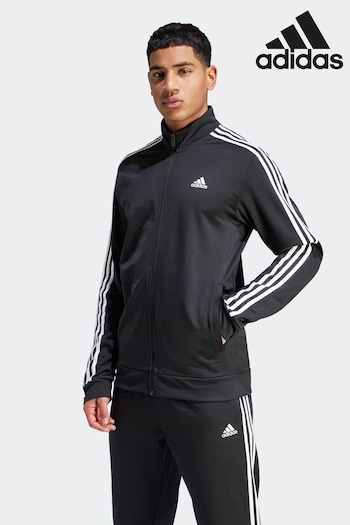 adidas Black Sportswear Essentials Warm Up 3 Stripes Track Top (N38677) | £40