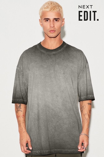 Grey/Black EDIT Oversized T-Shirt (N38694) | £18