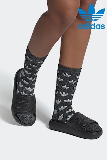 adidas Black Adilette Ayoon Sandals (N38759) | £40