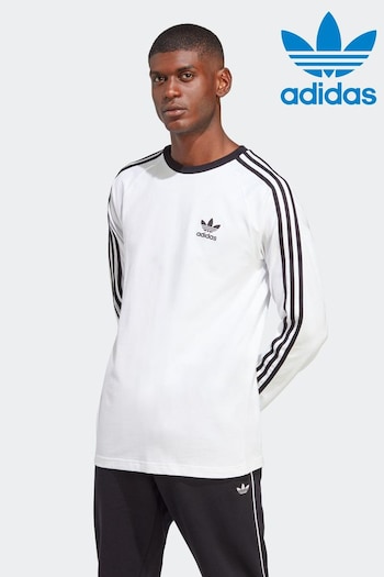 adidas Originals Adicolor Classics 3-Stripes White Long-Sleeve Top (N38785) | £38