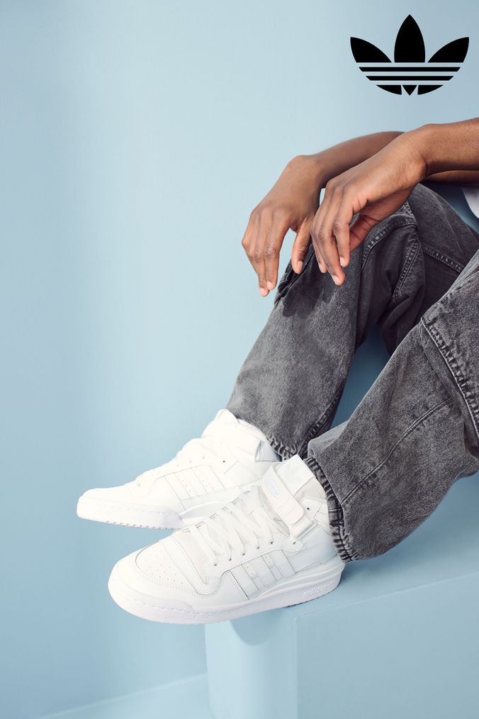 Buy Men s Adidas Originals UK 11 EU 45 White High Top Trainers
