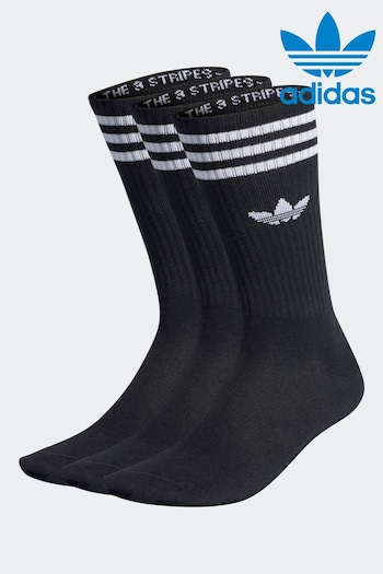 out Originals Solid Crew White Socks 3 Pairs (N39043) | £13