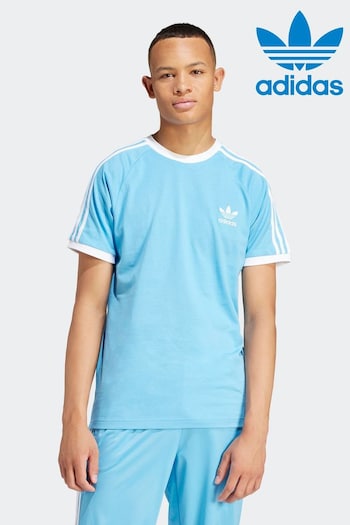 adidas metro Originals Blue Adicolor Classics 3-Stripes T-Shirt (N39089) | £28