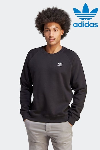 adidas Originals Trefoil Essentials Black Crewneck Sweatshirt (N39147) | £45