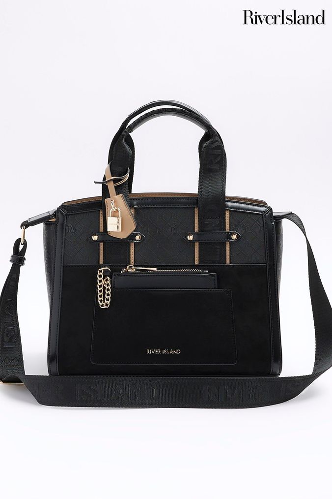 River island hotsell black handbags