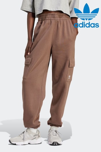 adidas green Originals Essentials Fleece Cargo Brown Joggers (N39255) | £50