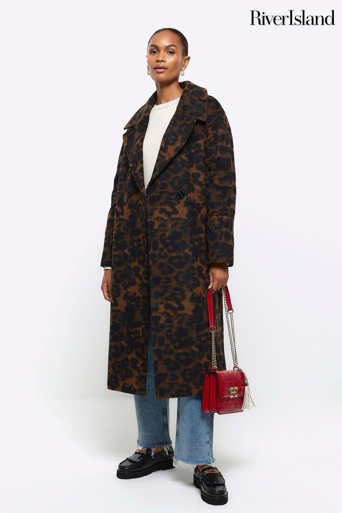 Leopard print hot sale coat river island