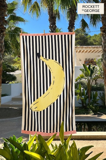 Rockett St George Banana Velour Beach Towel (N39338) | £24