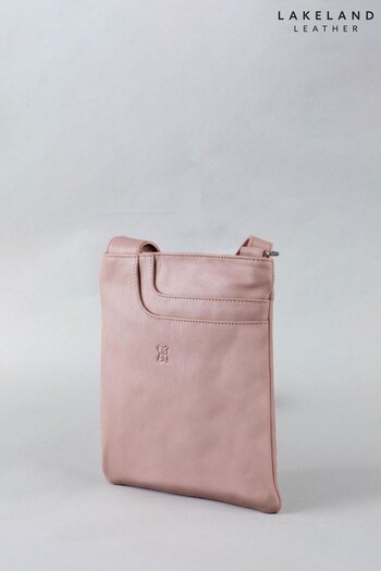 Lakeland Leather Pink Allerdale Leather Cross Body Bag (N39370) | £55