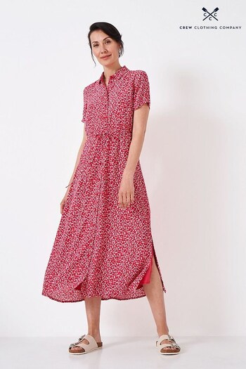 Crew Clothing Company Pink Floral Print Embroidered Dress (N39389) | £79