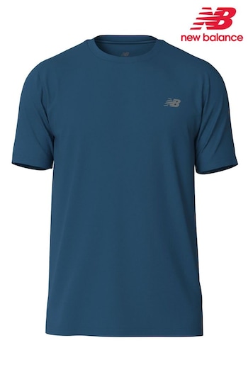 New Balance Blue Mens Run T-Shirt (N39565) | £30