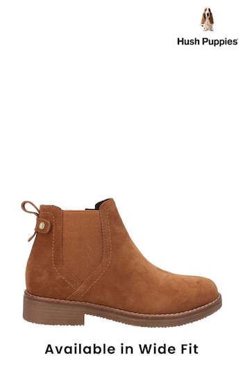 Hush Puppies Maddy Wide Brown Boots (N39593) | £85