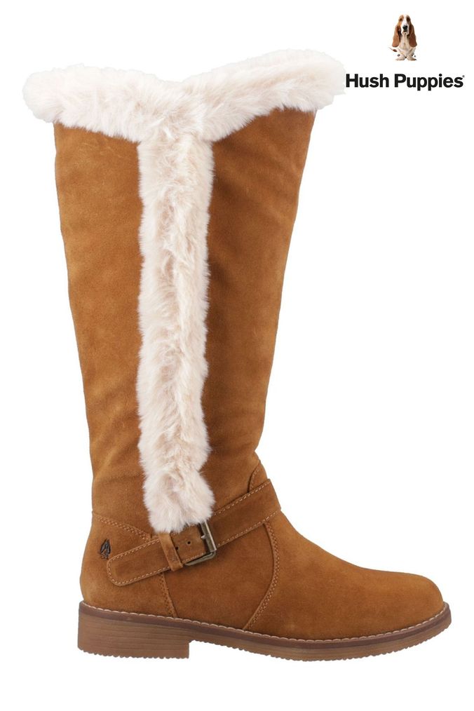 Buy Women s Knee High Fur Borg Boots Online Next UK