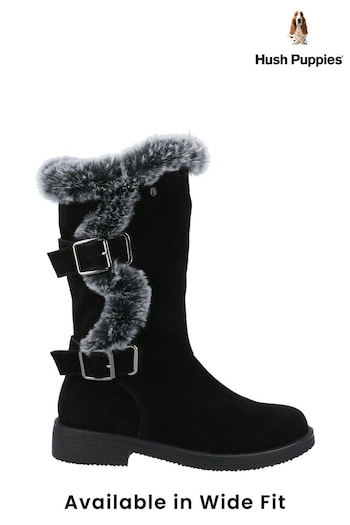 Hush Puppies Megan Wide Brown Boots (N39613) | £125
