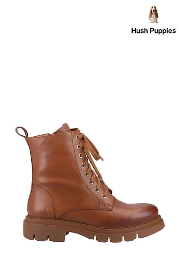 Hush Puppies Rhea Lace Brown Boots (N39616) | £110