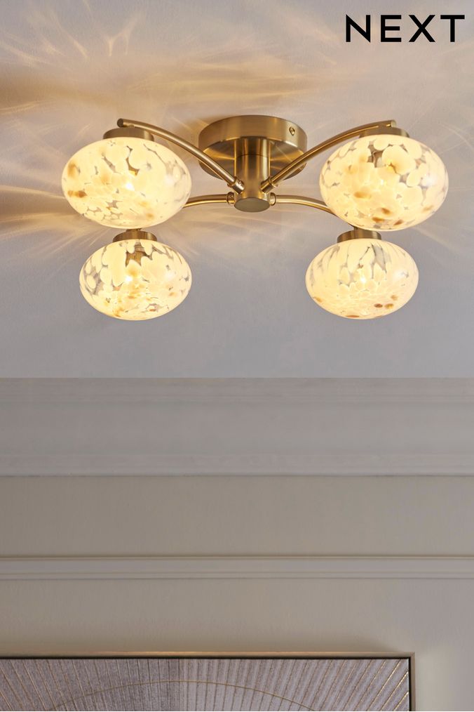 White flush top ceiling light