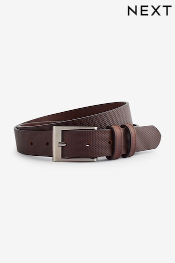 Brown Textured Leather Belt (N39719) | £15