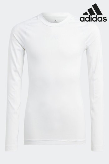 adidas White Performance Techfit Aeroready Long Sleeve Top (N39772) | £20