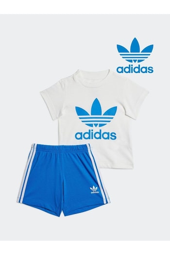 adidas ave Originals Infant Red/White Trefoil T-Shirt and Shorts Set (N39830) | £30