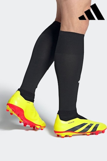 adidas Yellow Football Predator 24 League Laceless Firm Ground Adult Boots crocodile (N39874) | £85