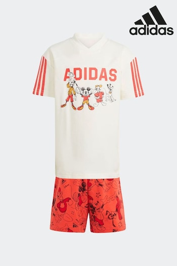 adidas Red/White Shortwear X Disney Mickey Mouse T-Shirt Set (N39924) | £35